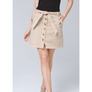 White House Black Market Utility Mini Skirt Color Biscotti Size 8 EUC